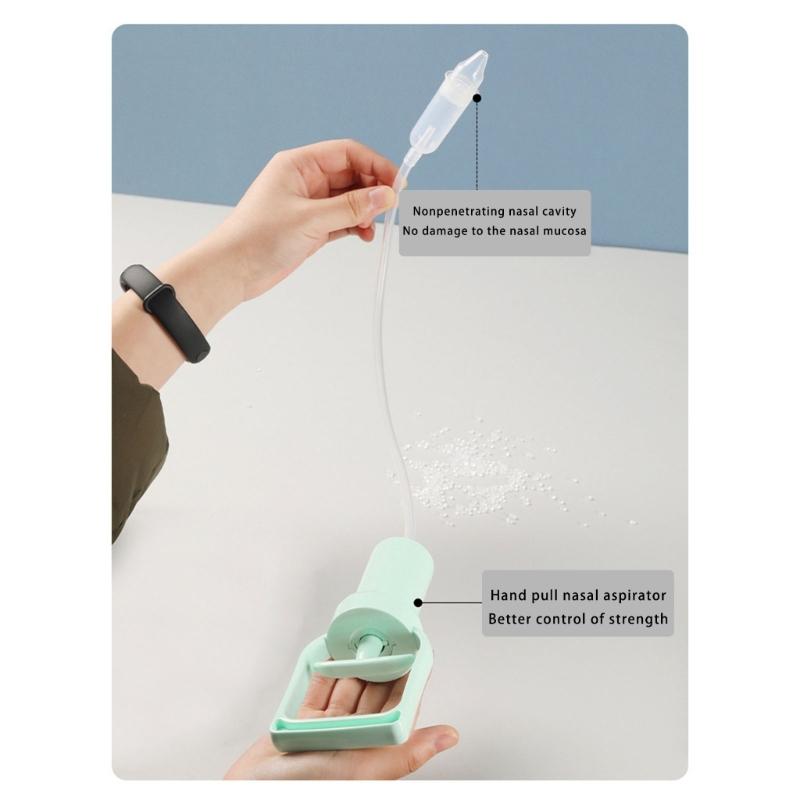 Baby Nasal Aspirator with Soft Silicone Tip Portable Hand Pulled Nose Sucker Strong Suction for Infants and Toddler