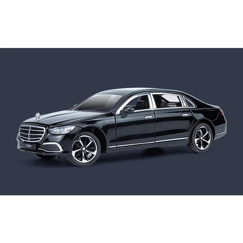 

1/24 Benz Maybach S400 Alloy Luxy Car Model Diecast Metal Toy Vehicle Models Simulation Sound and Light Collection Children Gift чёрный