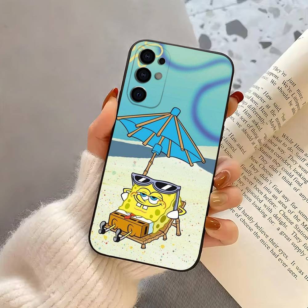 

P-Patrick Star S-Spongebob-es Phone Case Black Silicone Soft For Samsung S25,S24,S21,S22,S23,S30,Ultra,S20,Plus,Fe,Lite Samsung S24fe