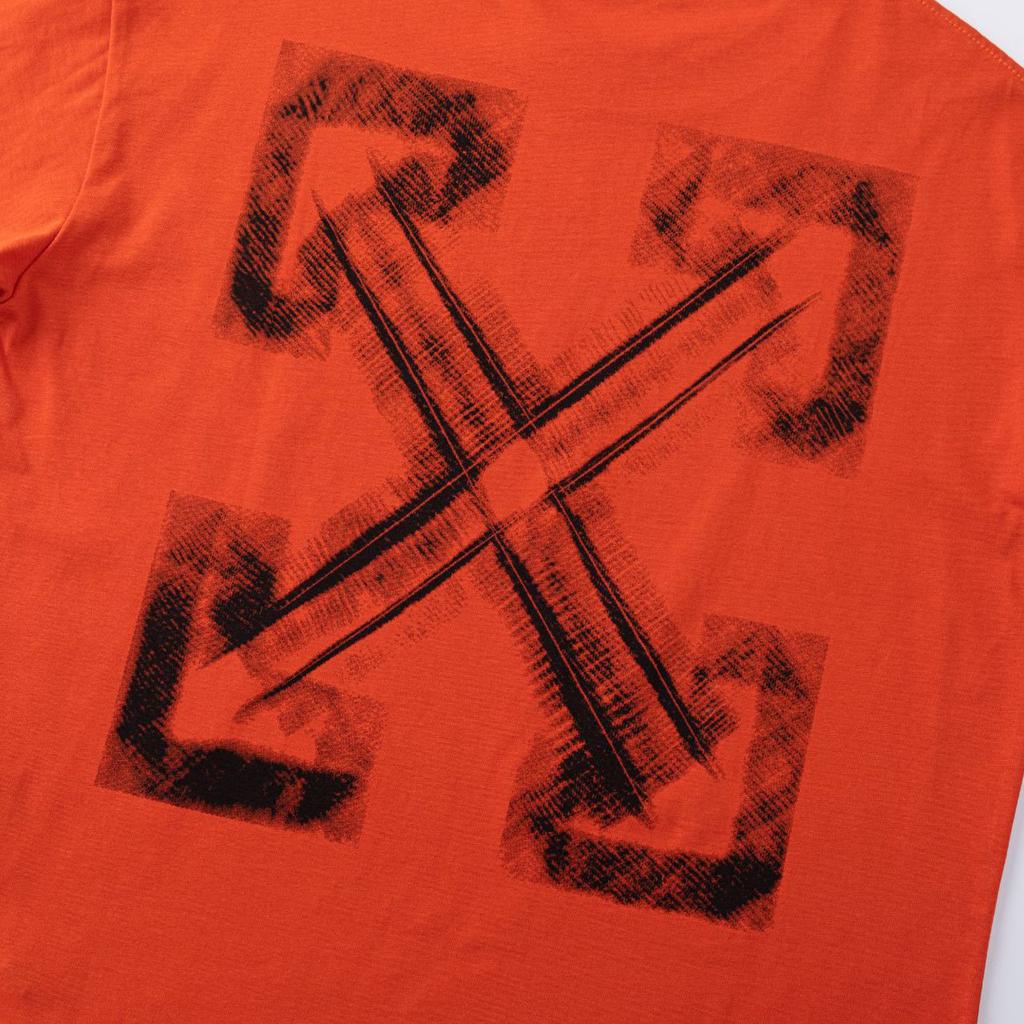 9014 Off-White 2025 Frühjahr/Sommer Neue Rendering Pfeilmuster Rundhals Kapuzen Kurzarm Herren- und Damen-T-Shirts