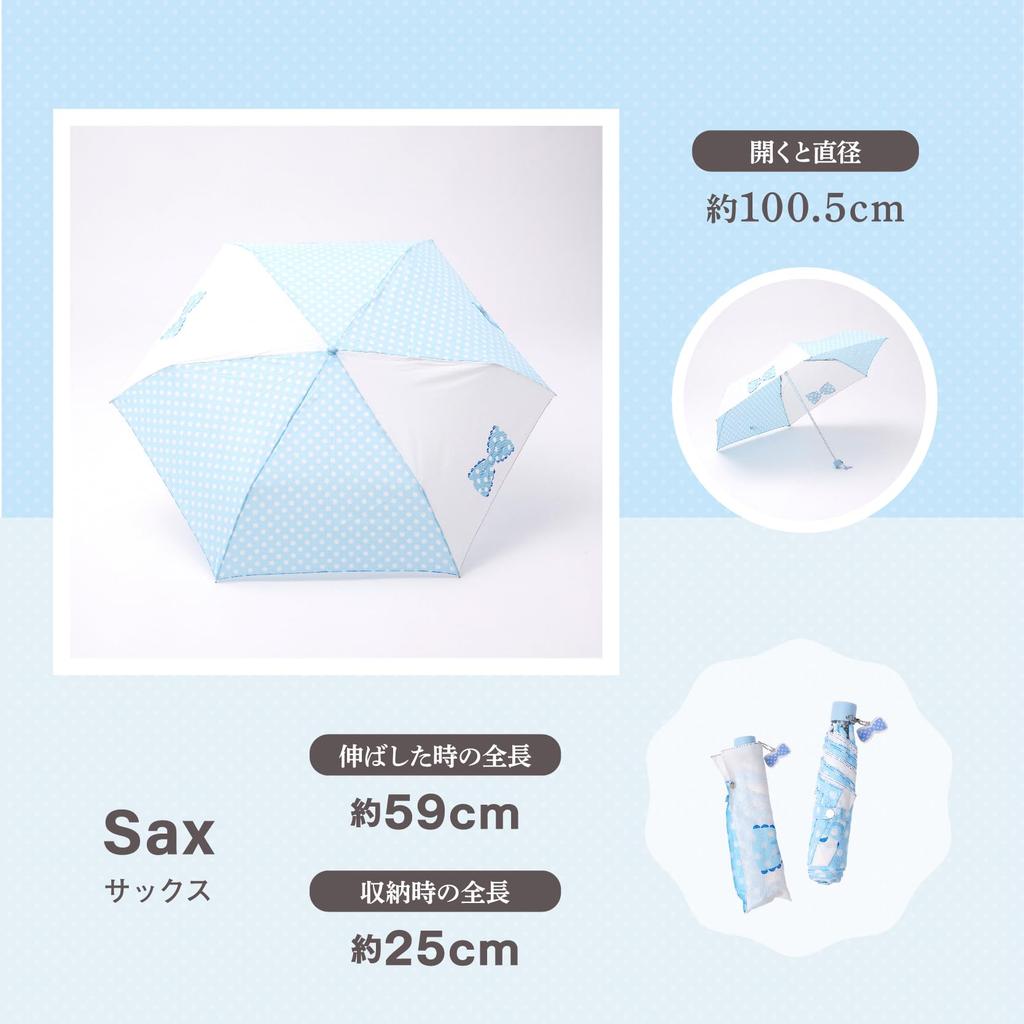 Okamoto Harajuku A Lightweight Mini Umbrella That Fits In a School Cute Folding Umbrella with Ribbon and Polka Dots Aluminum for Elementary School