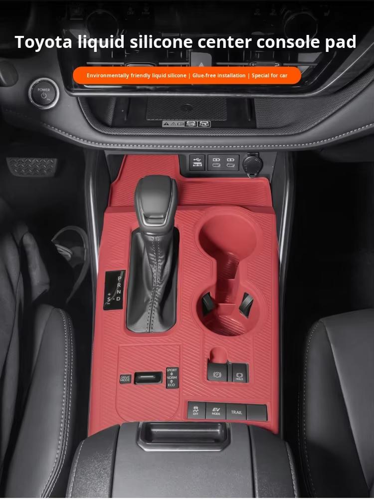 For Toyota Highlander Car Interior Accessories Decoration Center Console Silicone Mat Door Armrest Pad  Interior Upgrade