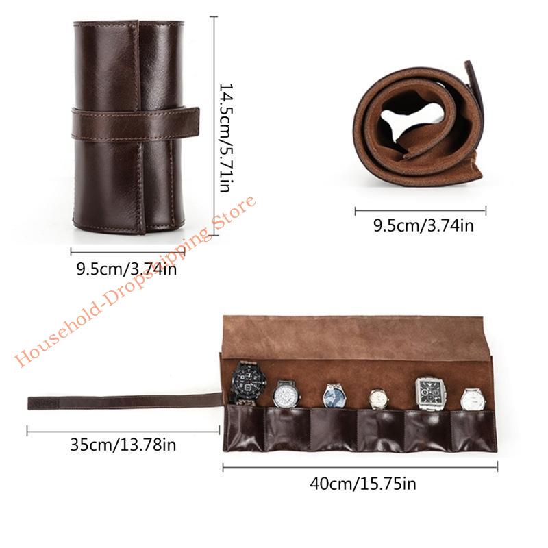 85AD Uhrenrolle Aufbewahrung für Etui Reise Leder Uhr Schmuck Uhrenhalter