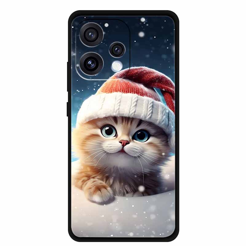 Case For Oppo Reno 15C 5G Colorful Flowers Black Soft Silicone TPU Phone Cases For Oppo Reno15 5G Shells Protection Bumper Funda
