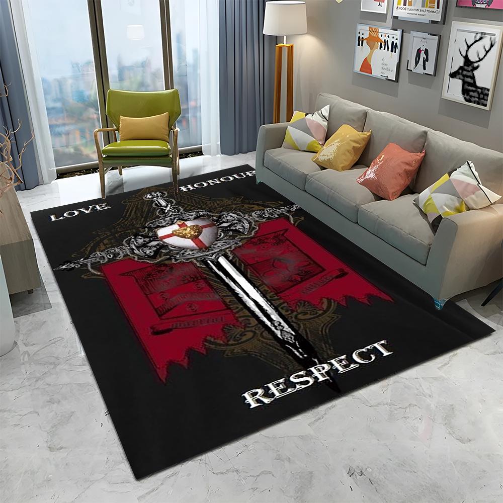 Rycerz Templariusz Krzyżowiec Gry Dywanik do Domu Salonu Sypialni Sofy Wycieraczka Dekoracja, Dywanik Obszarowy Antypoślizgowa Mata Podłogowa