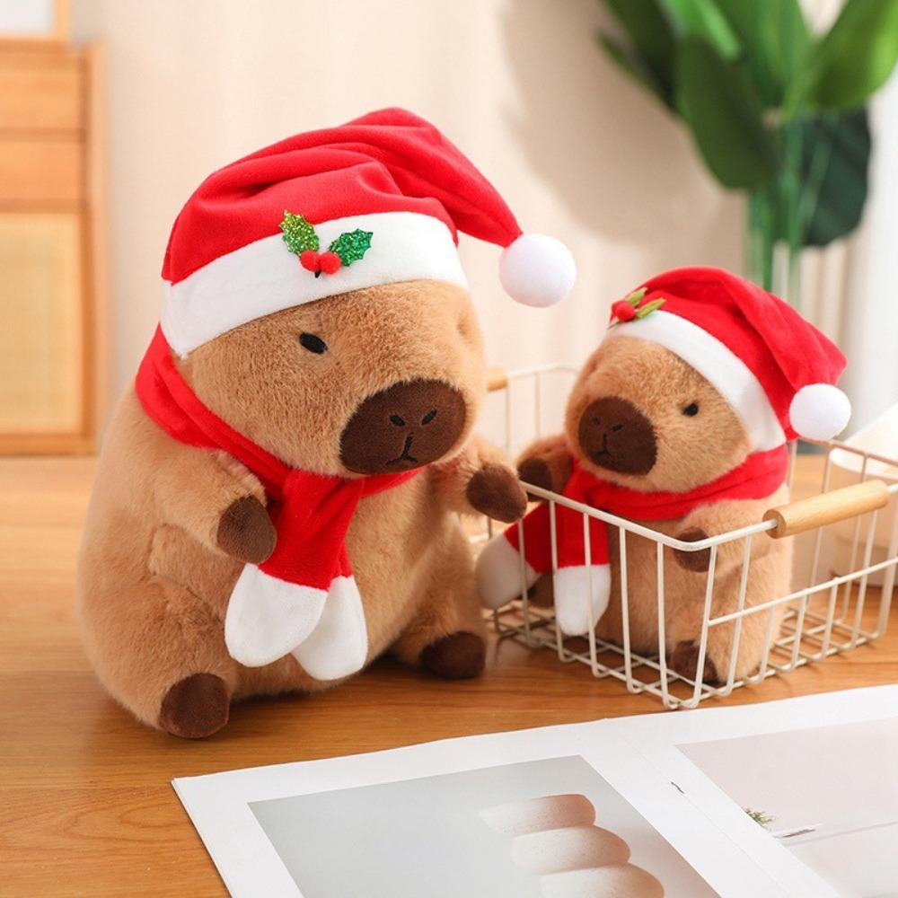 Festival Capybara Plush Toy Dress Up Capibara Fluffty Doll  Christmas Toy