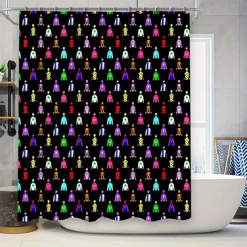 

Colorful Abstract Pattern Shower Curtain Modern Waterproof Bathroom Decor Fabric Liner Set W60H190(CM)-1 Pcs