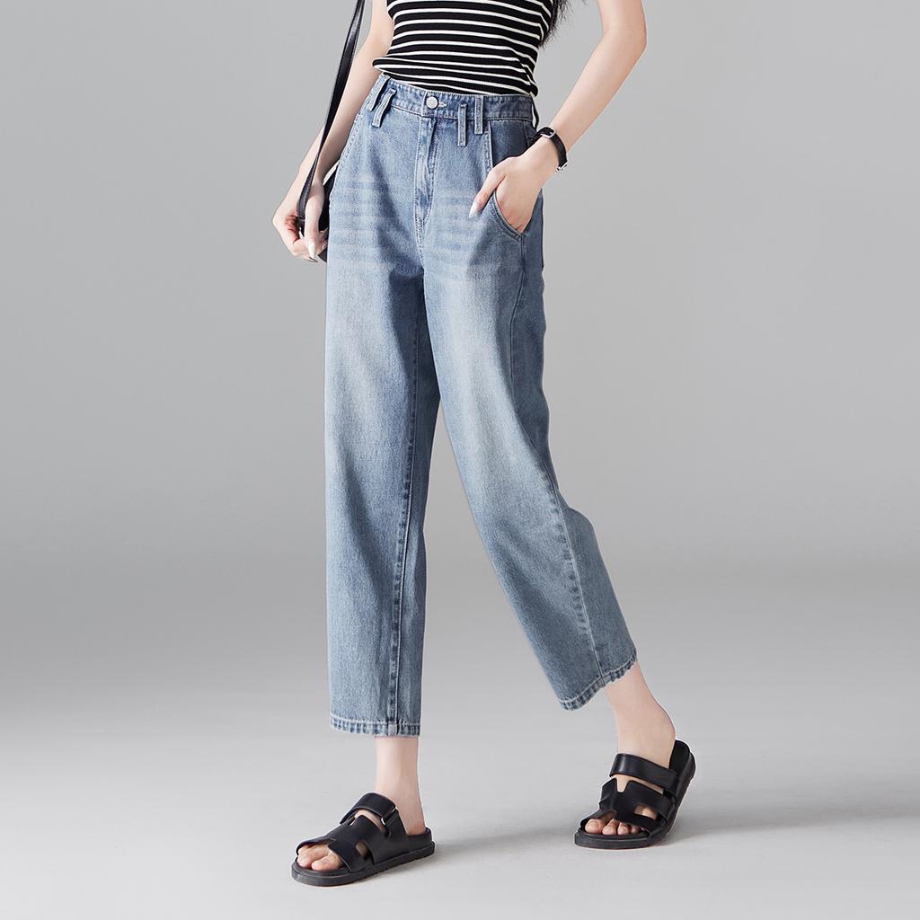 Summer thin high waisted jeans for women 2025 fashion, loose and versatile, slimming Harun pants