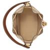 Tory Burch T Monogram 21 Drawstring Closure Detachable Shoulder Strap Leather Bucket Bag Women bags Longan-Brown Cream-White 146294-020