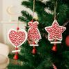Wood Christmas Bells Pendants Decorative Star Car Ornament Xmas Tree Star Ornaments  Party
