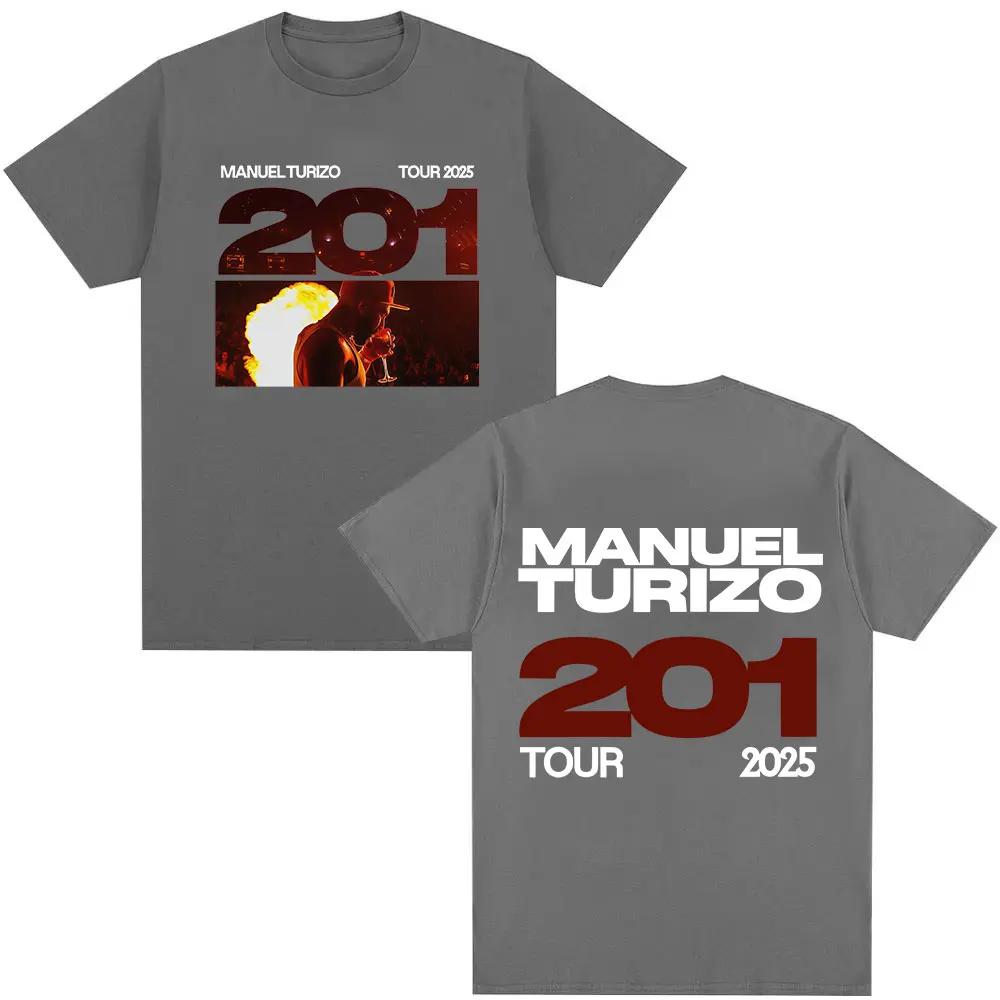 Rapper Manuel Turizo 201 Album Graphic Merch T Shirts Men Women Clothing Casual Oversized Tshirt Hip Hop Rock Short Sleeve Tees