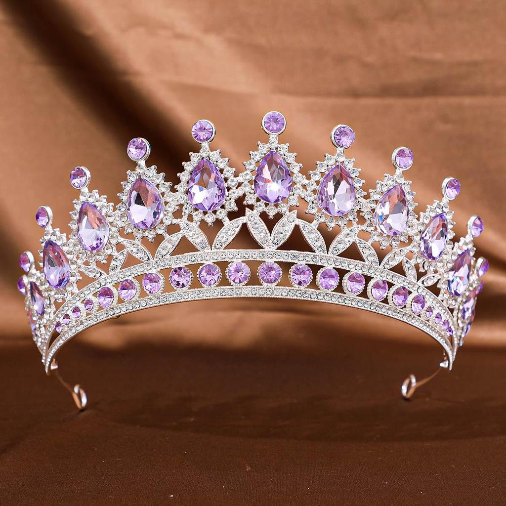 European & American Tiara Bridal Headwear: Princess Crown with Alloy & Inlaid Diamonds