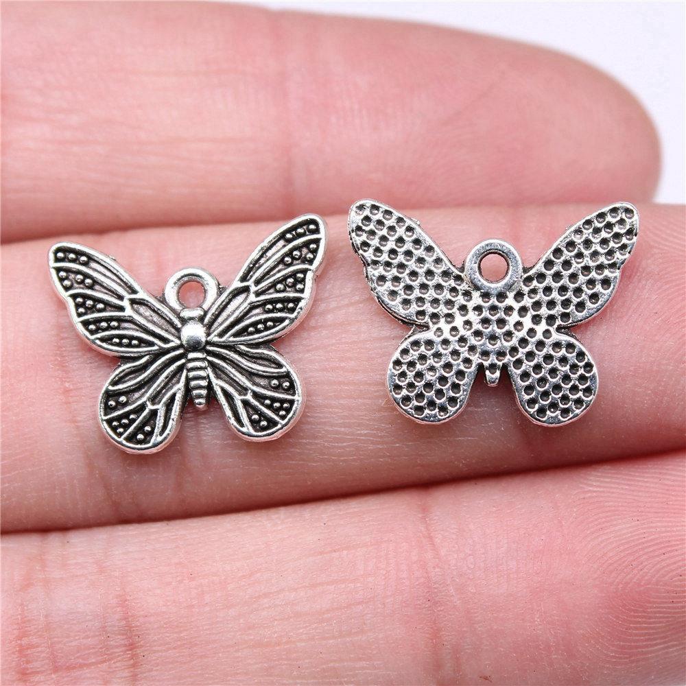 Charms Small Butterfly Pendants Wedding Jewelry Findings ZC114