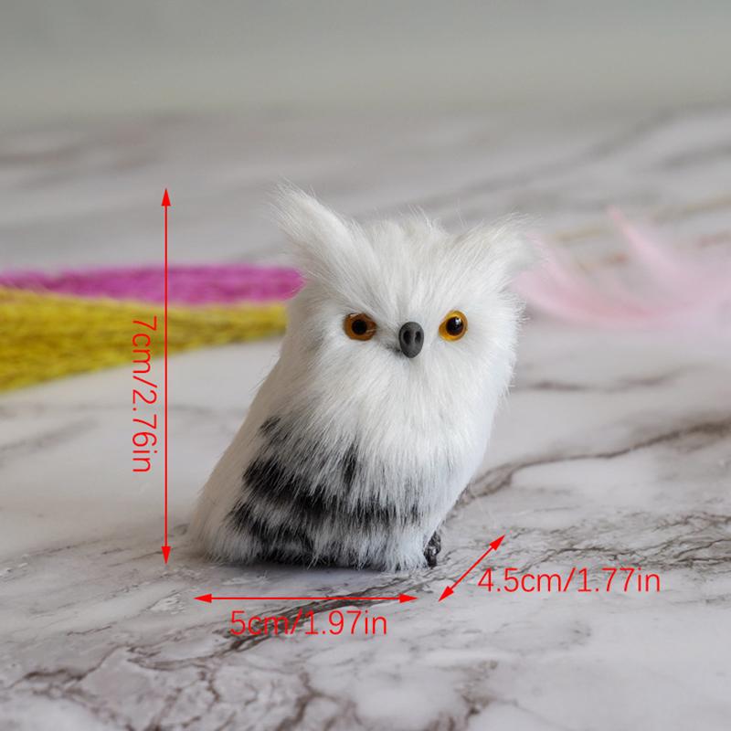 Cute Artificial Owl White Black Furry Christmas Bird Ornament Decoration Adornment Simulation For Home Decor Gift
