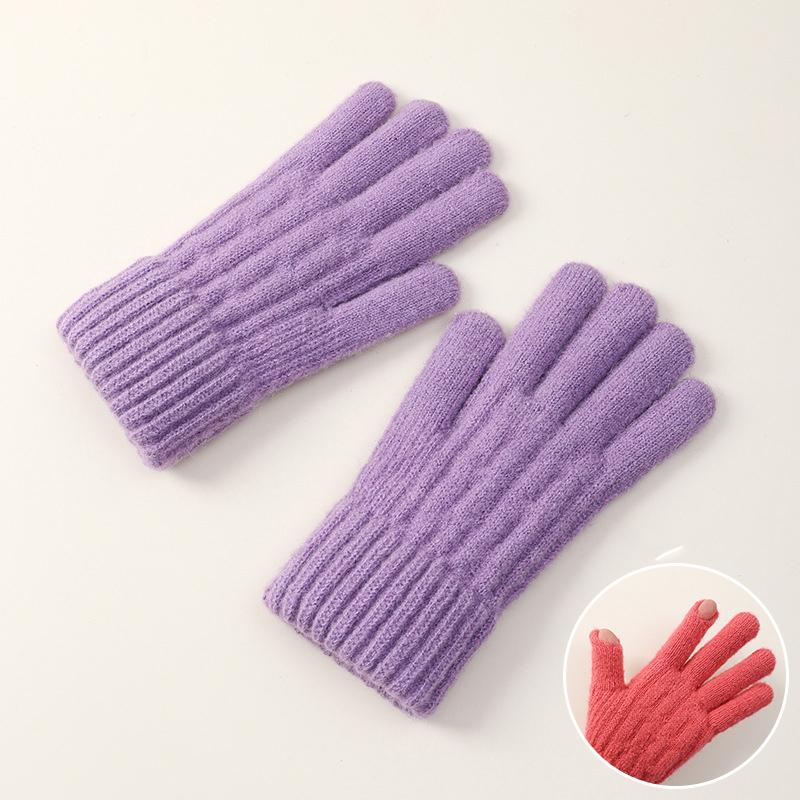 

Женские вязаные перчатки из норкового бархата для зимы One Size фиолетовый