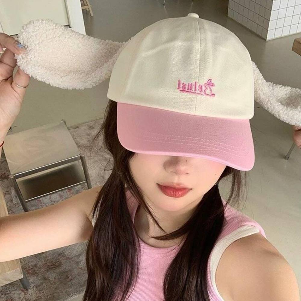 Cute Kitty Baseball Cap UV Protection Lop Ear Rabbit Hat Elephant Hat with Ears Nose  Streetwear