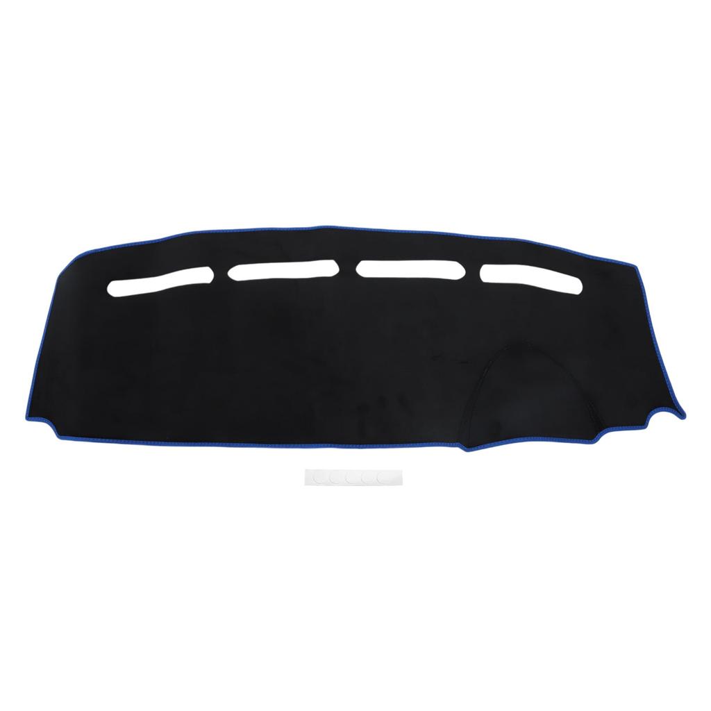 TUCKBOLD Dashboard Mat for Fiat 500 Car Dashboard Protective Interior Customization Parts Sun Flannel Black with Blue Set (2008-2023), Cover, Mat, &