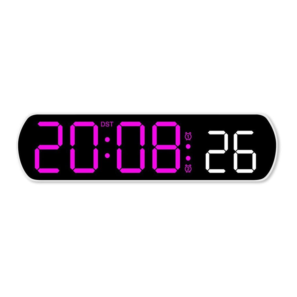 Digital Table Clock with Jump Second 2 Alarms Temperature Reading Timer Voice Control LED Alarm Clock for Home Office