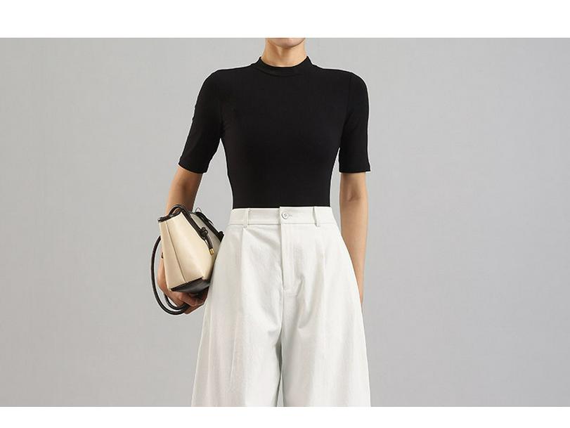 Spring/Summer 2026 Tall Women's White Wide-Leg High-Waisted Casual Suit Pants