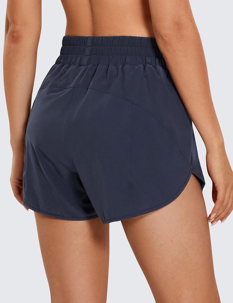 CRZ YOGA Oddychające szorty do biegania z 7cm granatowe Rozmiar M Damskie Szybkoschnąca podszewka, Długość nogawki wewnętrznej, Niebieski,