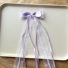 2Pcs Hairpin Embroidery Lace Pattern Ribbon Bow Hair Clip Color Matching Non-Damaging Rounded Hair Pin Hairstyle Accessory