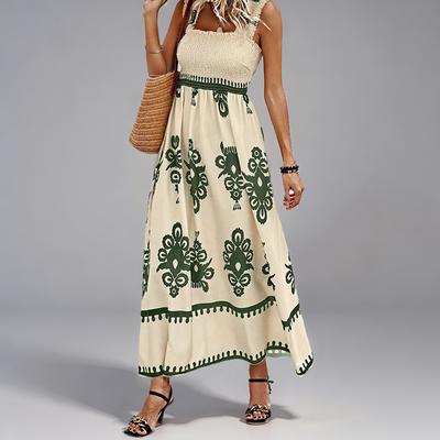 Spring New Women's Clothing Women's Beach Skirt Vacation Style Printed Suspender Dress for Women