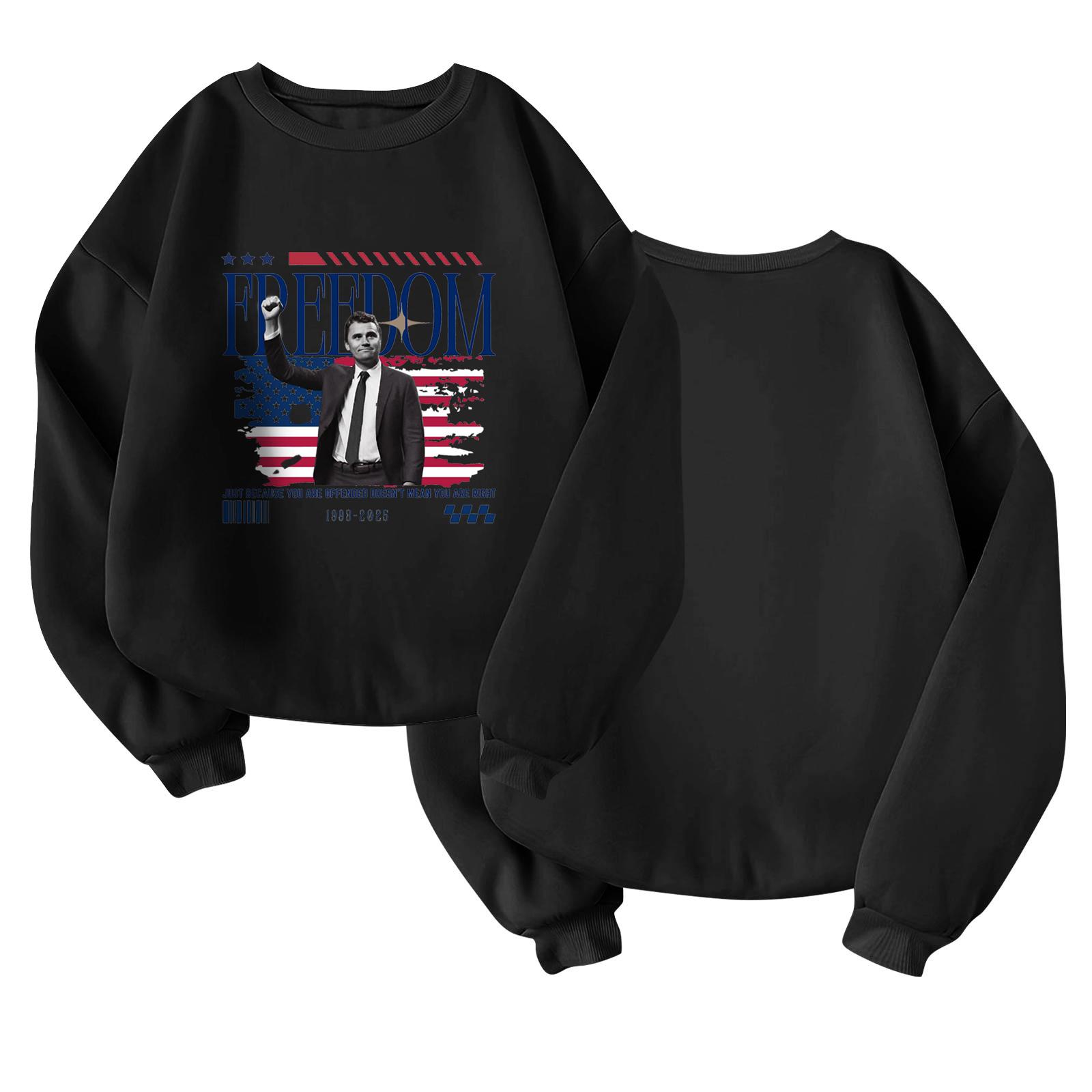 

Унисекс Модный Повседневный Топ с Длинным Рукавом и Принтом, Круглый Вырез M