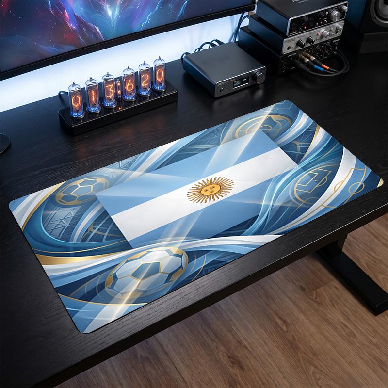 Tappetino Mouse Scudo Calcio Argentina, Tappetino da Scrivania Esteso Antiscivolo in Gomma per Gaming Ufficio Laptop Regalo per Fan