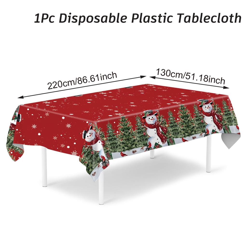 Christmas Plastic Tablecloth Merry Christmas Decorations For Home Table 2026 Navidad Noel Xmas Decor Happy New Year Gift 2026