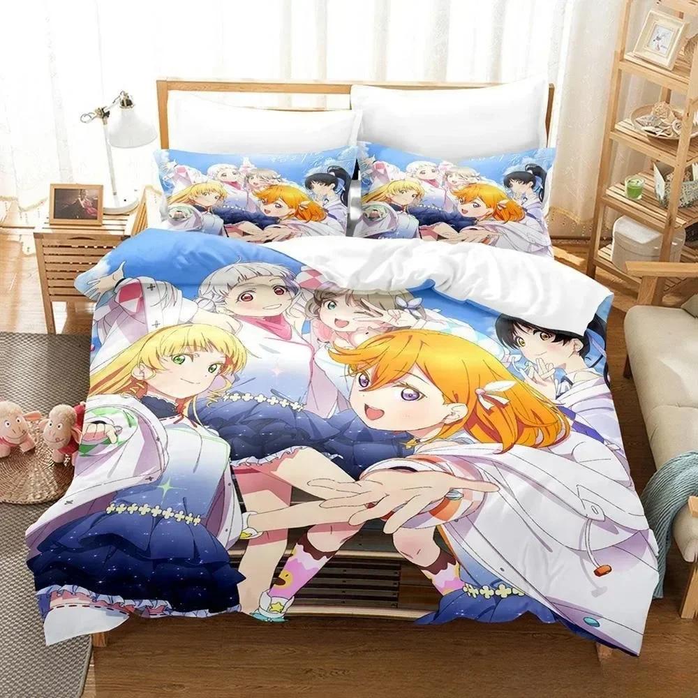 3D Printed Anime Kawaii Girs Love Live! Bedding Set Single Twin Full Queen King Size Bed Set Adult Kid Bedroom Duvetcover Sets