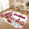 Christmas Theme Soft Crystal Velvet Rug Custom Name & Text Print Non Slip Floor Rug for Bedroom Living Room