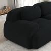 Loveseat Sofa Corduroy, Frameless, Combinable with Curved Armrests and Non-Slip Underside, High-Elastic Padding for Living Room, Bedroom, Black