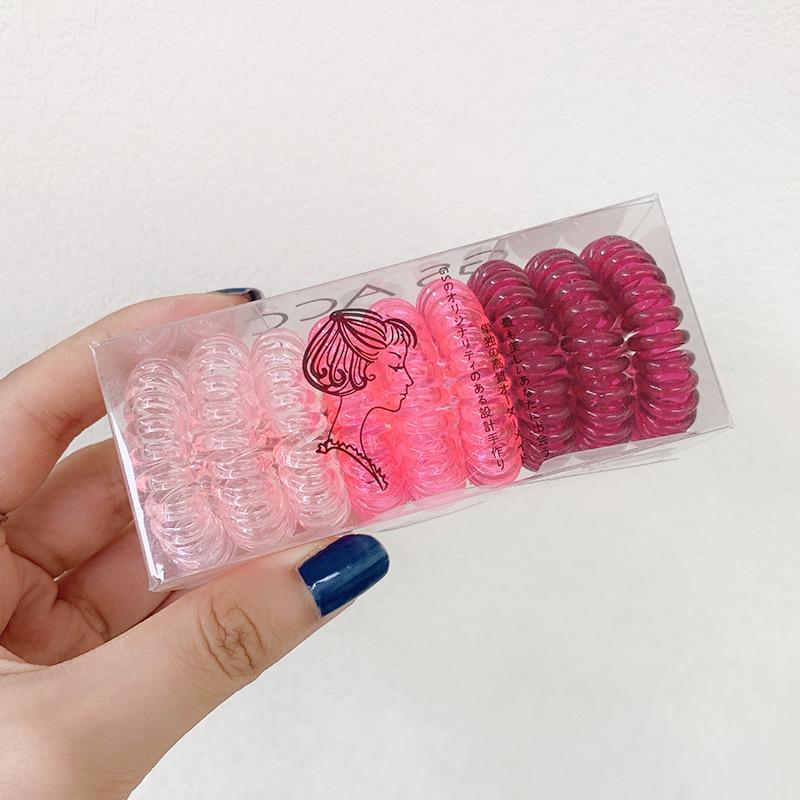 Elastic Spiral Hair Ties for Women Girls Ponytail Holder Hairbands Telephone Cord Rubber Band Women Fashion Hair Accessories