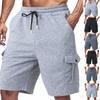 Herr Casual Enfärgade Sportshorts, Herrshorts med Flera Fickor och Dragsko