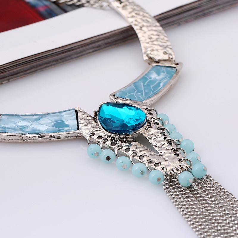 Gemstone Necklace With Geometric Design For Women Men Jewelry Accessories