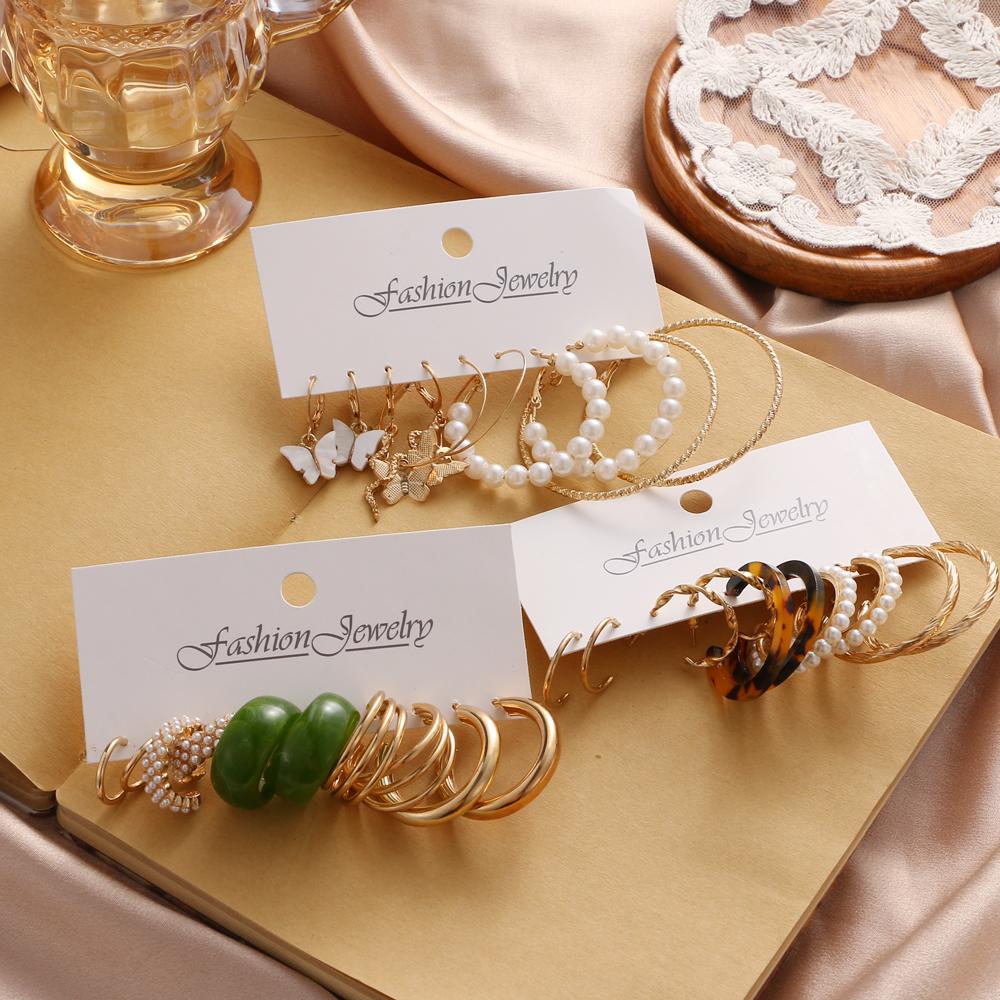 

Модные серьги-кольца с бабочками для женщин и девочек, геометрические серьги из металлической смолы и акрила, модные украшения в богемном стиле