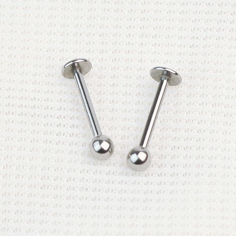 Buy 10Pcs Ball Labret Lip Chin Ring Silvery Stainless Steel Bar ...