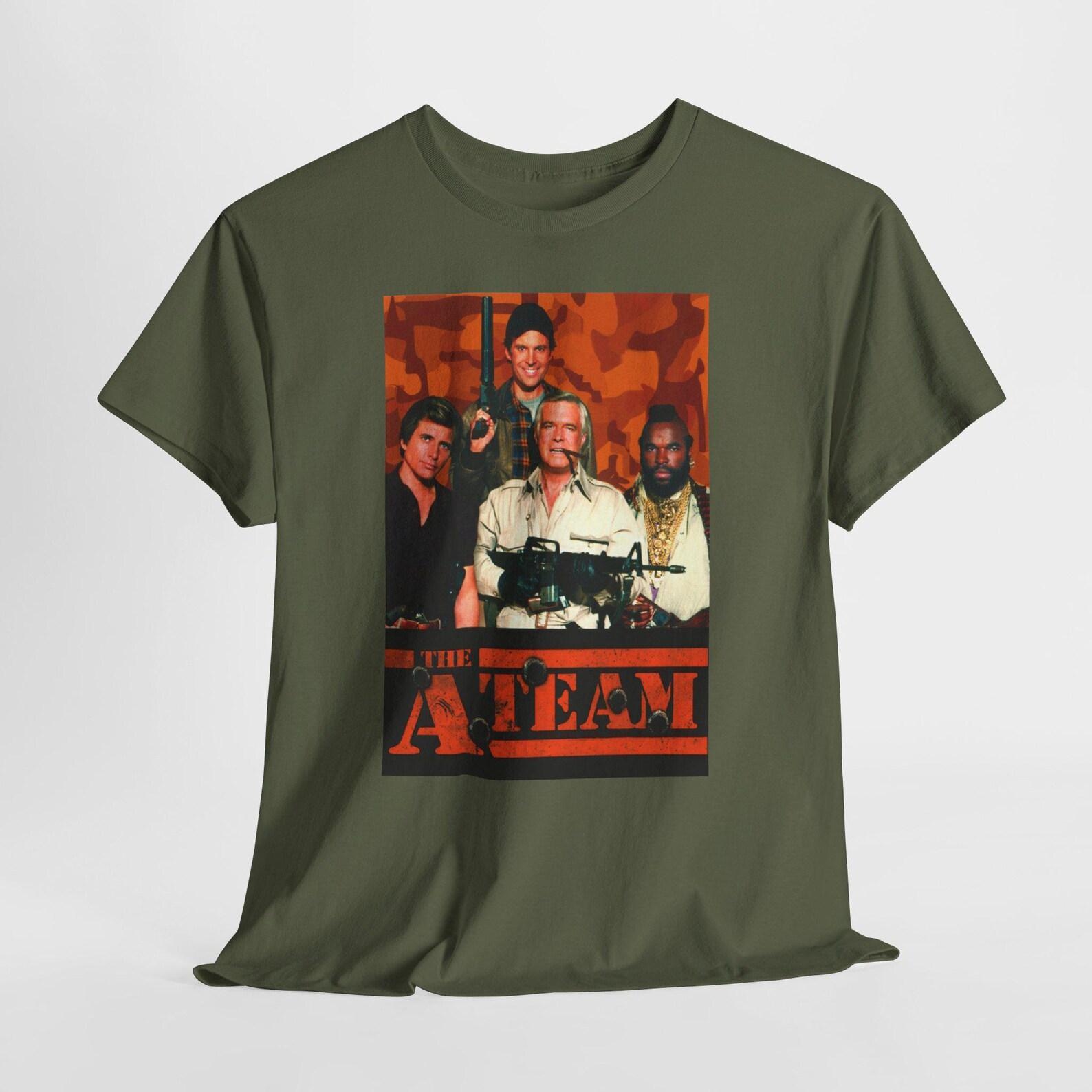 Vintage Retro Unisex Heavy Cotton Tee with the a-team Design, Classic 80s TV Show Shirt, Graphic T-Shirt, Pop Culture Tee, Hipster Tee, S