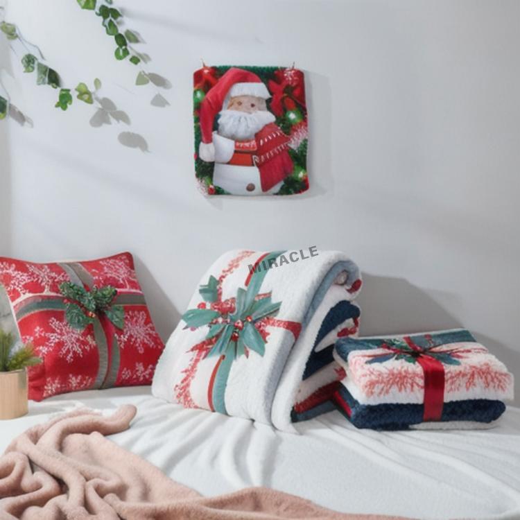 Knit Fleece Sherpa Blanket Customized Weaving Blankets Soft Double Bed Throw Blanket