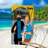 Personalisierbares Strandtuch Tintins Abenteuerstadt Strandtuch, Weiche Mikrofaser, Geschenk für Sie/Ihn, Geburtstag, für Pool, Strand, Reisen, Fan-Geschenke