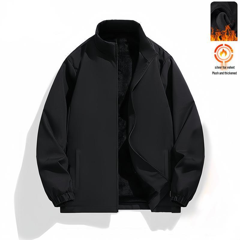 

Men s Trendy Stand Collar Hoodie Cardigan - Versatile Velvet Sportswear for Autumn/Winter M (Recommended 40-50 kg)