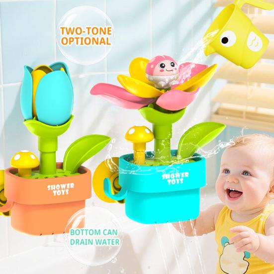 Retractable Bath Toy with Water Spray & Spinning Wheels Child Shower Play Set