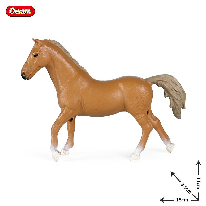Oenux Zoo World Farm Animal Horse Cow Pig Sheep Goat Donkey Model Action Figures Lion Tiger PVC Educational Cute Kids Toy Gift