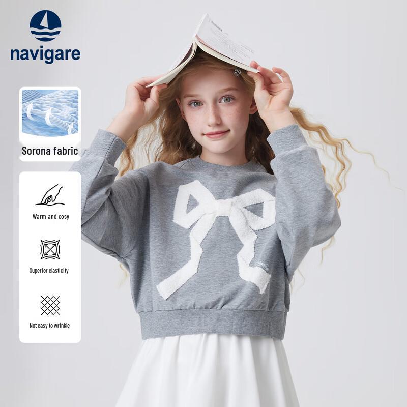 Navigare Girls Long-Sleeve Bow Sweatshirt 150