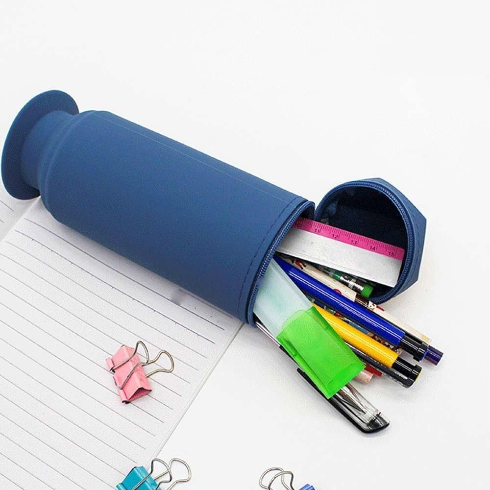 Waterproof Pencil Shape Pen Holder Large Capacity Pen Storage Bucket Makeup Brush Holder Daily