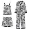 4Pcs/set Women's Pajamas National Tide Wind Ink Painting Four-piece Set of Students Home Wear Fashion Comfortable Printing Girls