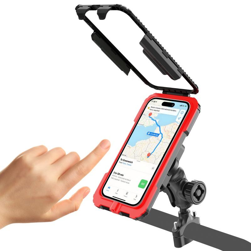 Quick Release Motorcycle Mobile Phone Holder with Rainproof Phone Case чёрный