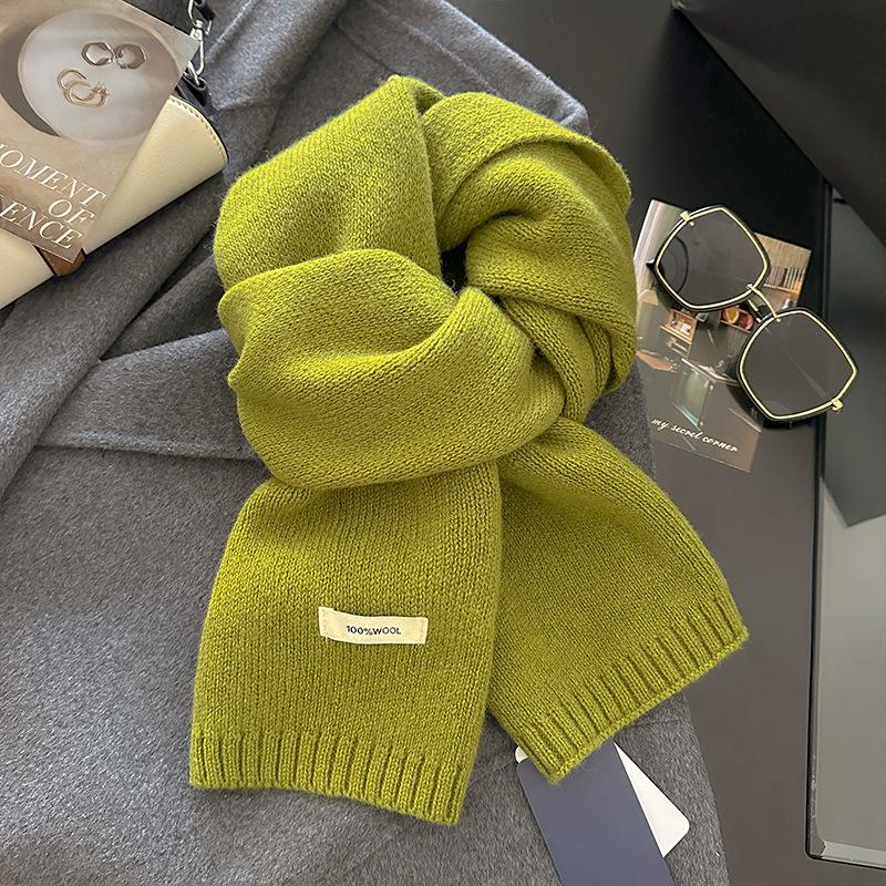 18-color scarf women's winter high-end soft waxy season warm thickened knitted wool couple scarf Korean