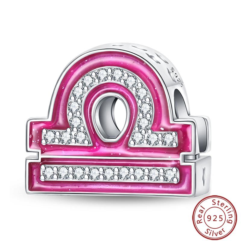 

New Copper 12 Zodiac Shining Princess Pink Lucky Charms Beads 3Mm Diy Gift Fine Jewelry Making