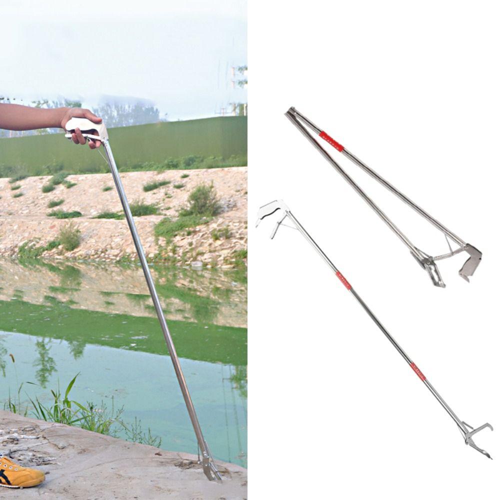 Stainless Steel Snake Tong Handling Hook Litter Clamp Clips Reptile Pole Grabber Elderly Pickers